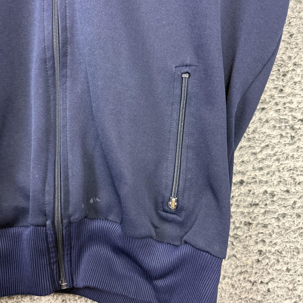 Vintage Adidas Jacket Mens XL Blue Stripe Track Full Zip Taiwan Trefoil 80s 90s - Picture 11 of 16